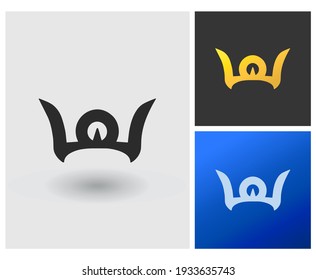 Crown logo letter initial OW creative template