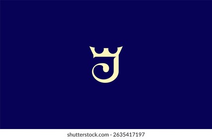 Crown Logo with Letter J. Elegant, King, Royal and Premium concept for Luxury and jewellery Brand.