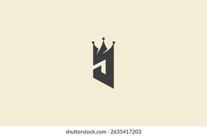 Crown Logo with Letter J. Elegant, King, Royal and Premium concept for Luxury and jewellery Brand.