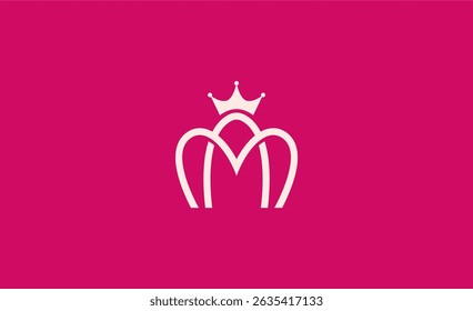 Logotipo da coroa com a Letra M. Elegante, Rei, Real e Premium conceito para Luxo e joias Marca.