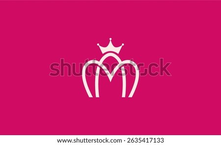 Crown Logo with Letter M. Elegant, King, Royal and Premium concept for Luxury and jewellery Brand.