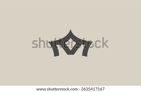 Crown Logo with Letter M. Elegant, King, Royal and Premium concept for Luxury and jewellery Brand.