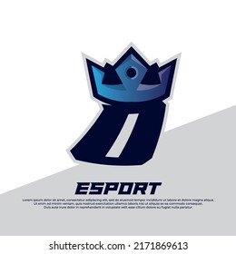 Crown logo with letter O design template, gamer style isolated on white background, king icon