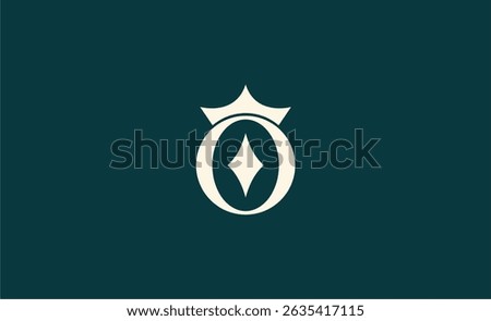Crown Logo with Letter O. Elegant, King, Royal and Premium concept for Luxury and jewellery Brand.