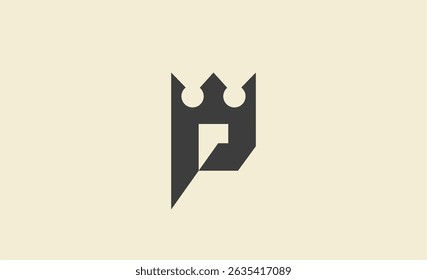 Logotipo da coroa com Carta P. Elegante, Rei, Real e Premium conceito para Luxo e joias Marca.