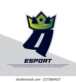 Crown logo with letter Q design template, gamer style isolated on white background, king icon