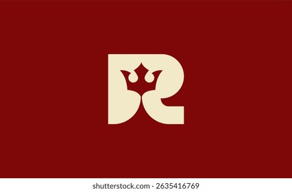 Crown Logo with Letter R. Elegant, King, Royal and Premium concept for Luxury and jewellery Brand.