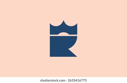 Crown Logo with Letter R. Elegant, King, Royal and Premium concept for Luxury and jewellery Brand.