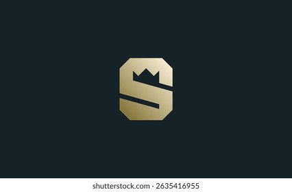 Crown Logo with Letter S. Elegant, King, Royal and Premium concept for Luxury and jewellery Brand.
