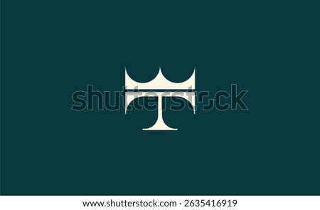 Crown Logo with Letter T. Elegant, King, Royal and Premium concept for Luxury and jewellery Brand.