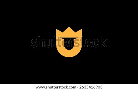 Crown Logo with Letter U. Elegant, King, Royal and Premium concept for Luxury and jewellery Brand.