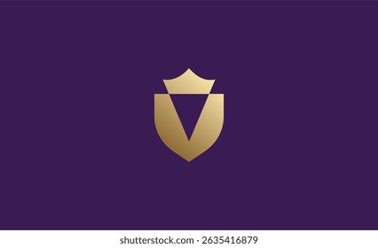 Crown Logo with Letter V. Elegant, King, Royal and Premium concept for Luxury and jewellery Brand.