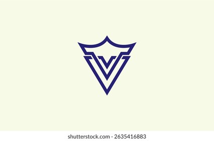 Crown Logo with Letter V. Elegant, King, Royal and Premium concept for Luxury and jewellery Brand.