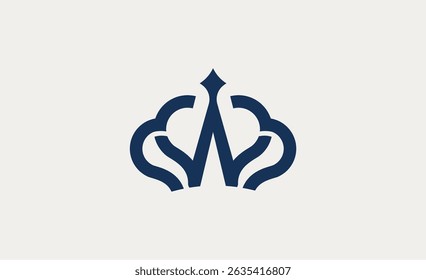 Crown Logo with Letter W. Elegant, King, Royal and Premium concept for Luxury and jewellery Brand.