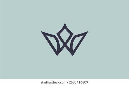 Crown Logo with Letter W. Elegant, King, Royal and Premium concept for Luxury and jewellery Brand.