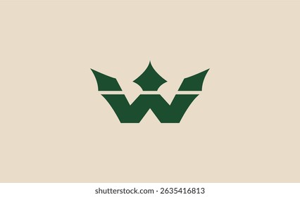 Crown Logo with Letter W. Elegant, King, Royal and Premium concept for Luxury and jewellery Brand.