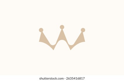 Crown Logo with Letter W. Elegant, King, Royal and Premium concept for Luxury and jewellery Brand.