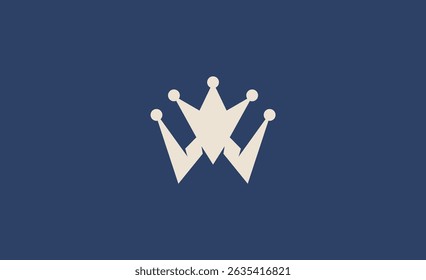 Crown Logo with Letter W. Elegant, King, Royal and Premium concept for Luxury and jewellery Brand.