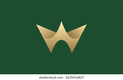 Crown Logo with Letter W. Elegant, King, Royal and Premium concept for Luxury and jewellery Brand.