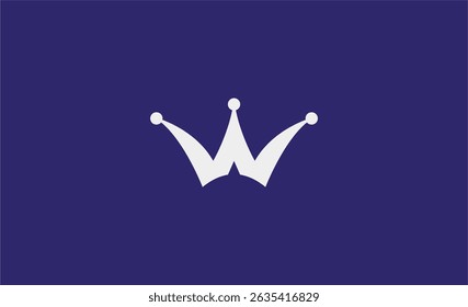 Crown Logo with Letter W. Elegant, King, Royal and Premium concept for Luxury and jewellery Brand.