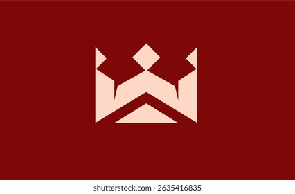 Crown Logo with Letter W. Elegant, King, Royal and Premium concept for Luxury and jewellery Brand.