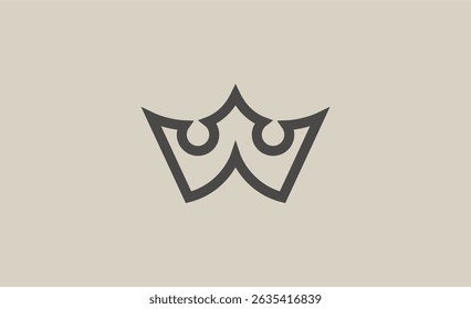 Crown Logo with Letter W. Elegant, King, Royal and Premium concept for Luxury and jewellery Brand.