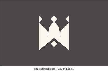Crown Logo with Letter W. Elegant, King, Royal and Premium concept for Luxury and jewellery Brand.