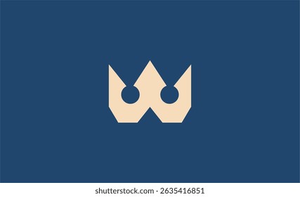 Crown Logo with Letter W. Elegant, King, Royal and Premium concept for Luxury and jewellery Brand.