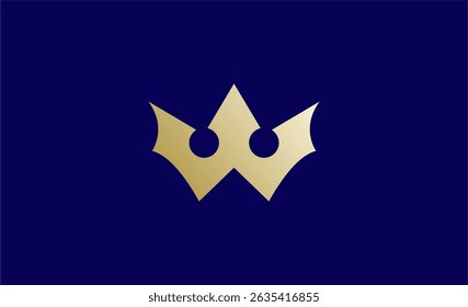Crown Logo with Letter W. Elegant, King, Royal and Premium concept for Luxury and jewellery Brand.