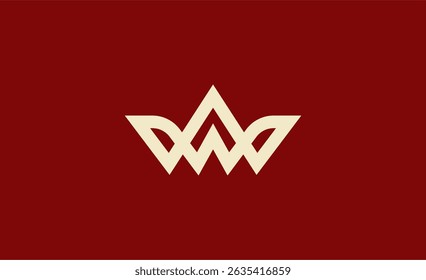 Crown Logo with Letter W. Elegant, King, Royal and Premium concept for Luxury and jewellery Brand.