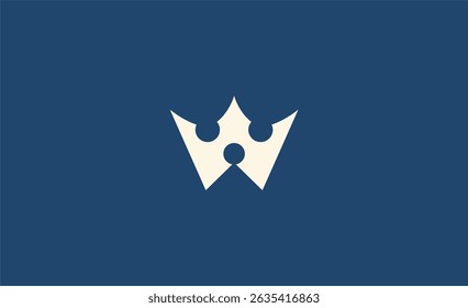 Crown Logo with Letter W. Elegant, King, Royal and Premium concept for Luxury and jewellery Brand.