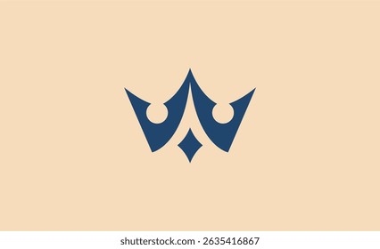 Crown Logo with Letter W. Elegant, King, Royal and Premium concept for Luxury and jewellery Brand.