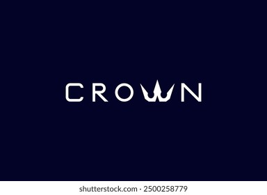 Crown Logo, letter W with crown icon combination in text Crown typography logo, vector illustration