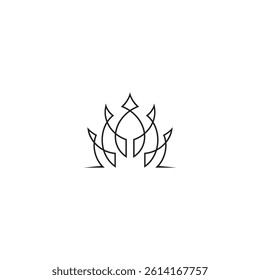 crown logo with line art design style