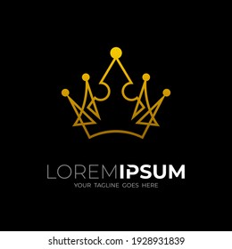 crown logo with line design, King logo, jewelry logo template