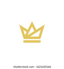 Crown logo line design simple vector