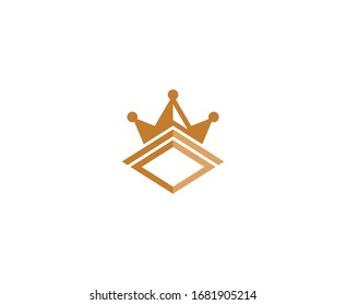 Crown logo luxury gold royal icon vector 