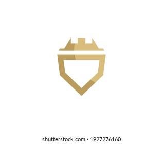 Logo de la corona oro de lujo rey vector 