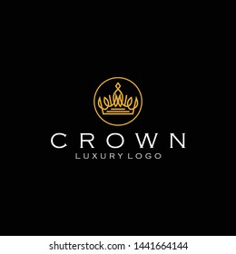 Crown Logo Luxury Looking Design Vector