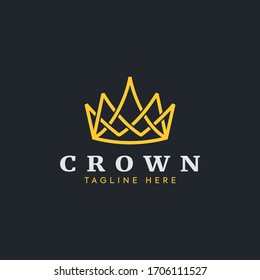 Crown logo on a black background. Vector icon design.