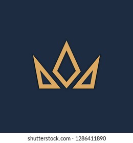 Crown logo on dark background. Vector illustration