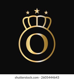 Crown Logo On Letter O For Fashion, Elegance, Beauty, Jewelry and Boutique Symbol