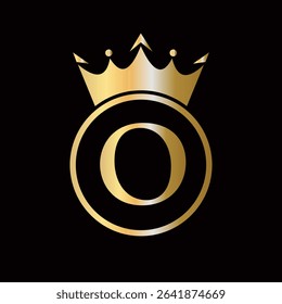 Crown Logo On Letter O Concept With Crown Icon Vector Template For Beauty, Jewelry, Fashion, Elegant Symbol