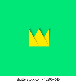 Crown logo paper material design element, princess cartoon tiara icon