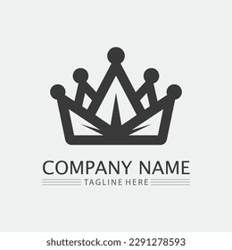 Crown Logo and queen, king logo designTemplate vector illustration