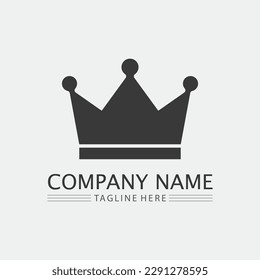 Kronlogo und Königin, King-Logo-DesignVorlage, Vektorgrafik