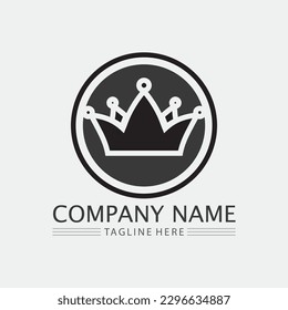 Crown Logo and queen, king logo designTemplate vector illustration