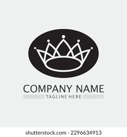 Crown Logo and queen, king logo designTemplate vector illustration