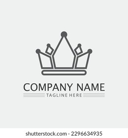 Crown Logo and queen, king logo designTemplate vector illustration