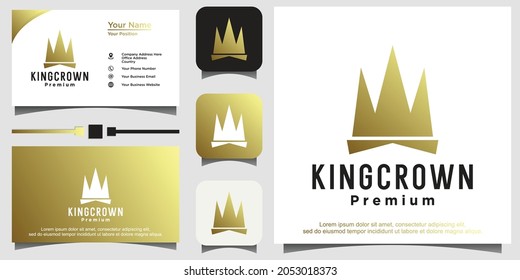 logotipo de la corona. Diseño elegante del logotipo de la reina rey princesa corona